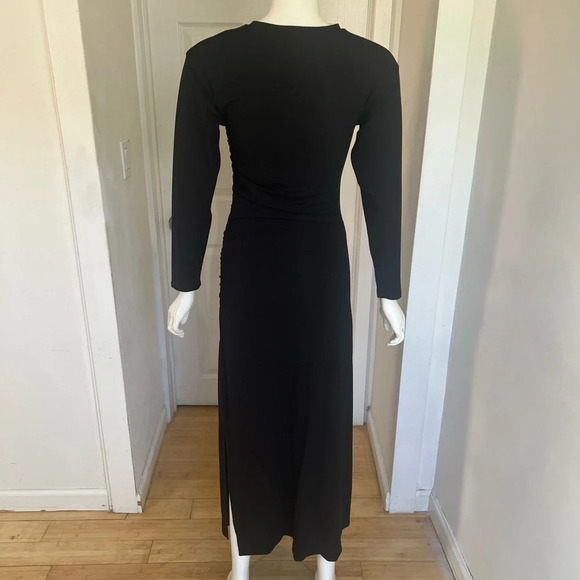 Maison Labiche Black Long Sleeve Viscose Stretchy Bodycon Maxi Dress Size S NWOT - Picture 9 of 12